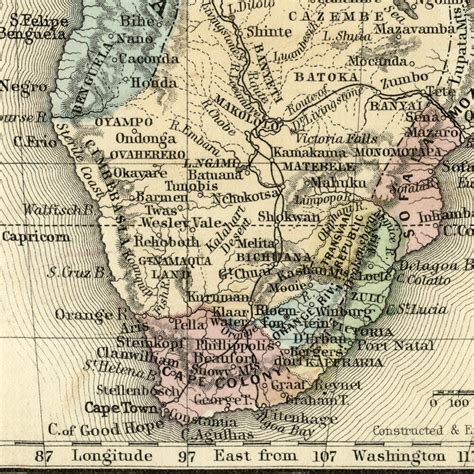 Antique Map Of Africa 8 X 10 To 32 X 40 Pixels Vintage Etsy
