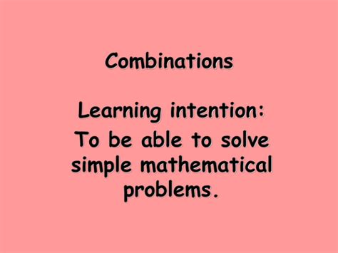 Combinations Teaching Resources