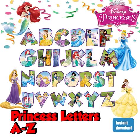 Disney Princess Alphabet Letters