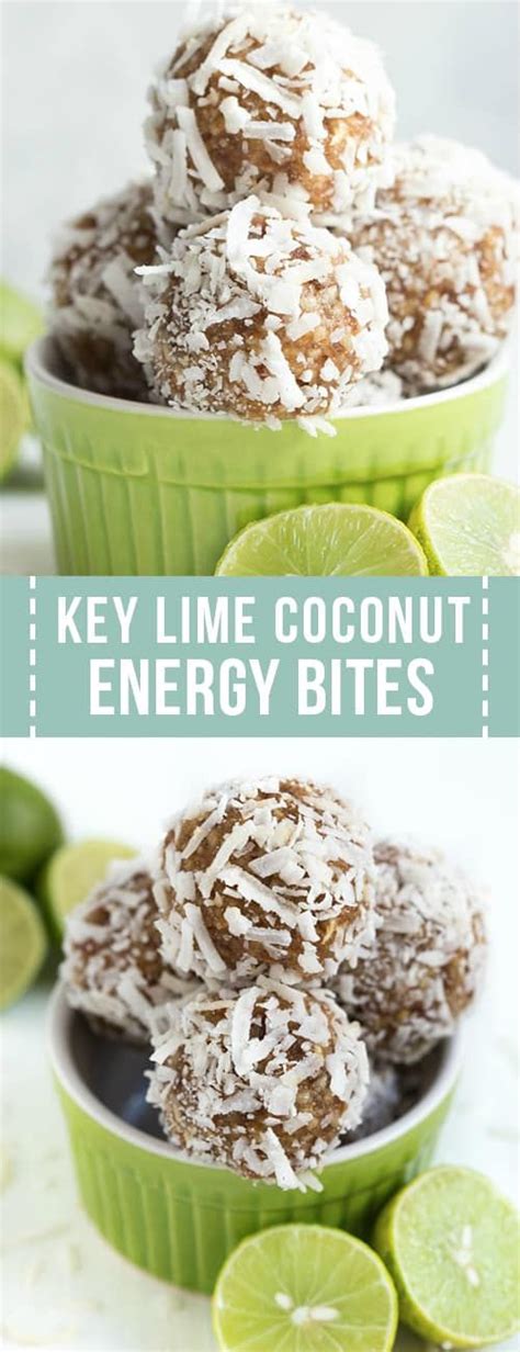 key lime coconut energy bites are made with five tasty ingredients and come together in less