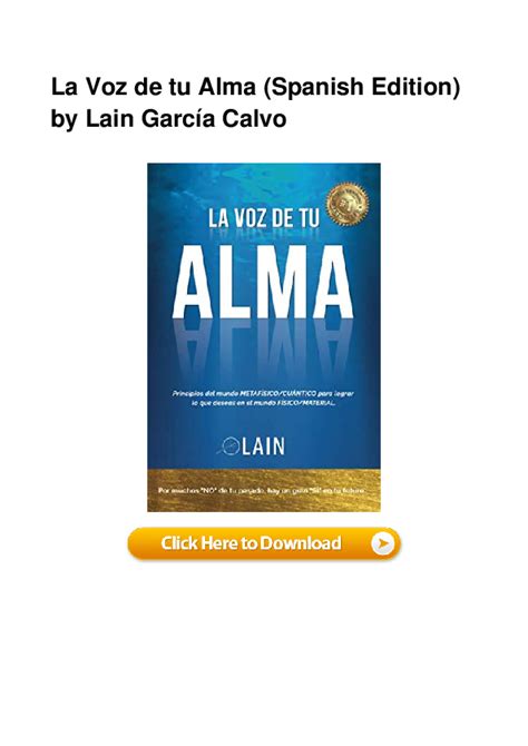 Pdf La Voz De Tu Alma Spanish Edition By Lain García Calvo Nestor