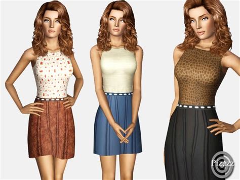 The Sims Resource Tsr Basic Casual Dress By Pizazz Easy Wear