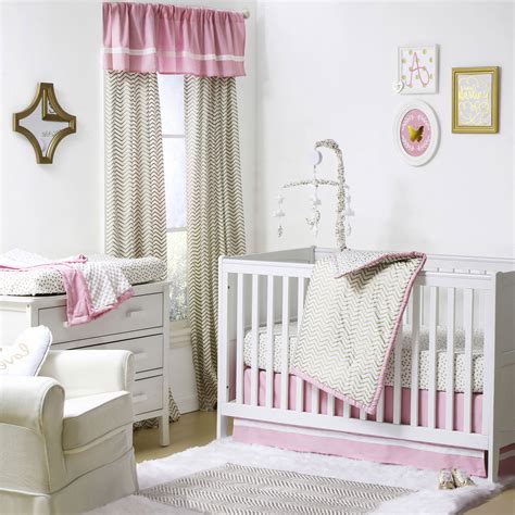 Come and buy what your baby doesn't have. Princess Golden Zig Zag and Dots Baby Girl Crib Bedding ...