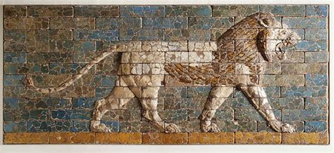 Two Panels With Striding Lions Neo Babylonian Nebuchadnezzar Ii 604