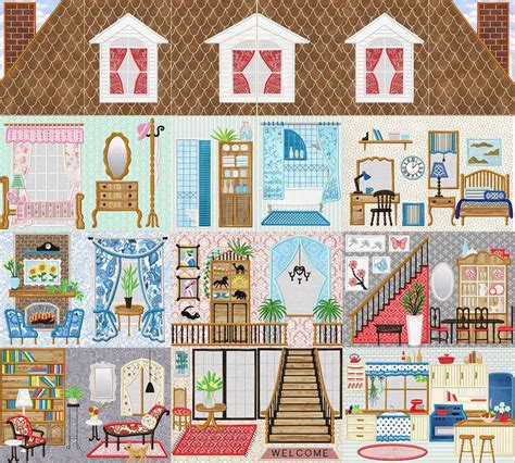 See more ideas about cross stitch, stitch, miniature dolls. Doll House Wall Hanging | Paper embroidery, Paper doll ...