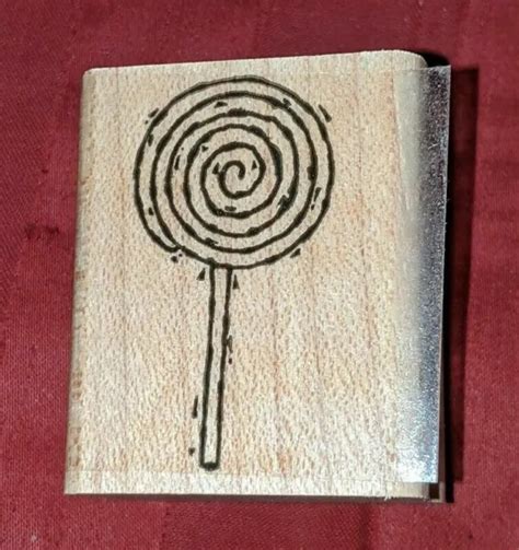 Stampin Up Buttons Bows And Twinkletoes Lollipop Candy Wood Mounted