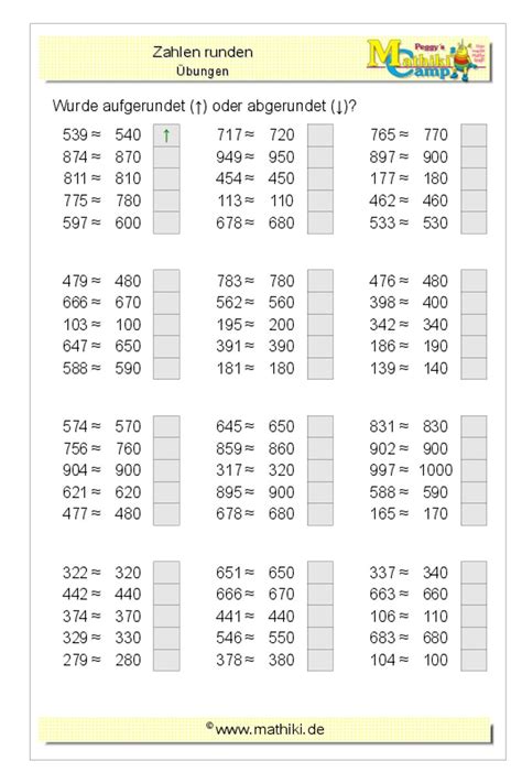 Klasse mathematik in der grundschule. Runden bis 1000 (Klasse 3) - kostenloses Arbeitsblatt mit Lösungen als PDF-Download | Nachhilfe ...