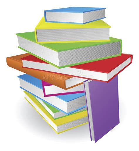 Big Stack Of Books Illustration Stock Vector Illustration Of Library
