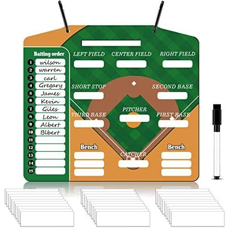 Magnetic Lineup Board With Field Position For Baseball Softball Lineup