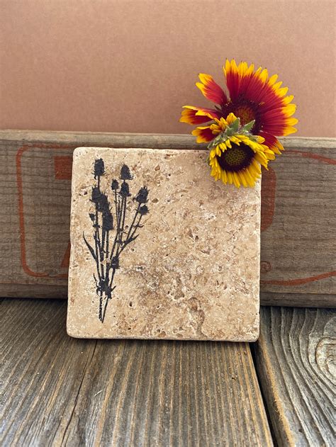 Wildflower Coasters With Cork Backing Etsy