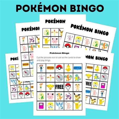 Printable Pokémon Bingo Pdf Party Game Digital File Pokemon Party Games