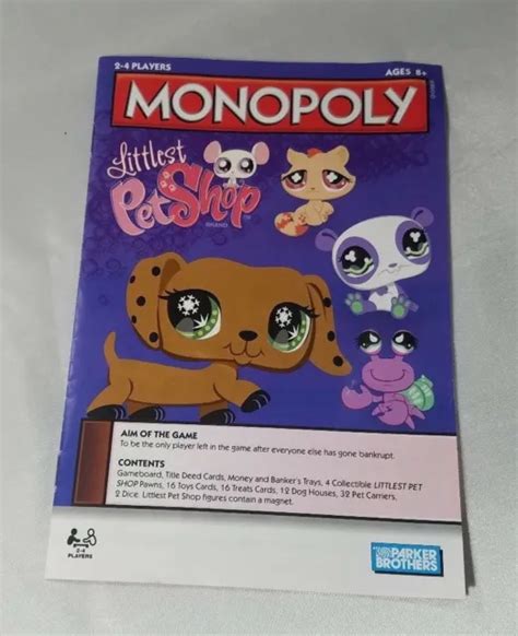 2008 Littlest Pet Shop Monopoly Replacement Part Piece Instruction