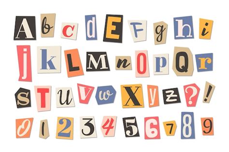 Free Vector Ransom Note Letter Collection Paper Style