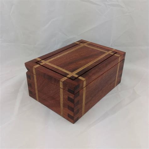 small keepsake box memory box handmade from reclaimed jarrah with australian oak inlay by