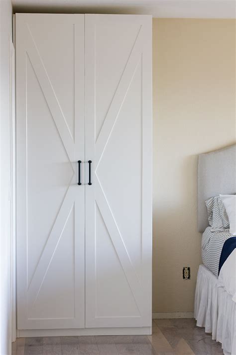We have got the huge pax 203cm high double door(one mirror), one smokey white ikea wardrobe with 2x soft. Master Makeover: Ikea Pax Door Hack | Jenna Sue Design Blog