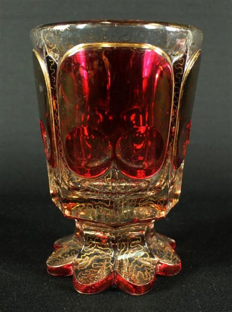 19th Century Bohemian Enameled Moser Glass Goblet Lot 19 Moser Glass Antique Moser Glass Glass