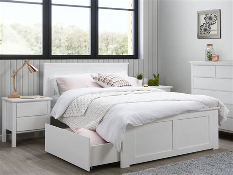 Distressed white bedroom furniture is as authentic as it is classy, with this design suiting a decor style of earthy tones, as well as duck egg blues and olive greens. White double bedroom suite with storage | Cheap bedroom ...