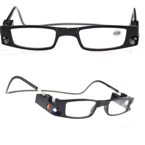 buy unisex rimmed reading glasses eyeglasses spectacal led light diopter magnifier presbyopic