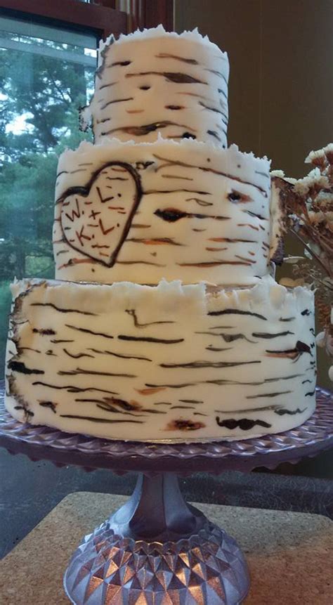 Birch Bark Wedding Cake