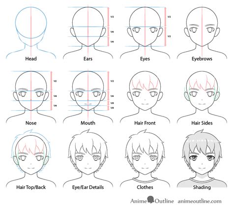 How To Draw Anime Boy 12 Steps With Proportions Animeoutline