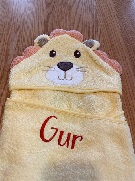 Personalized Hooded Towel Hooded Lion Baby Towel Hooded Etsy