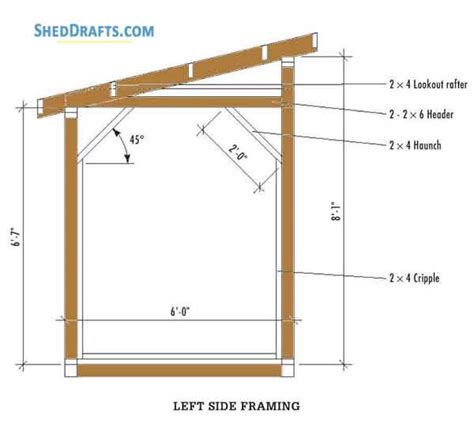 6×10 Lean To Firewood Storage Shed Plans