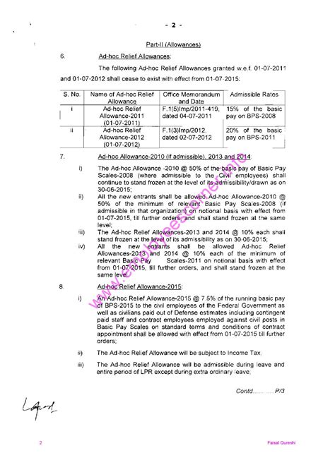 Notification Of Revised Pay Scale 2015 Federal Govt Government Jobs