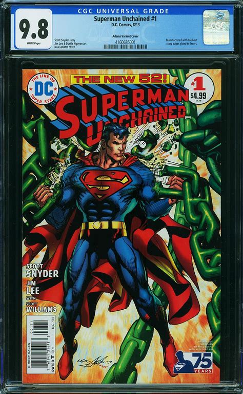 Superman Unchained 1 Comic Book Sale Cgc 98 Nmmt