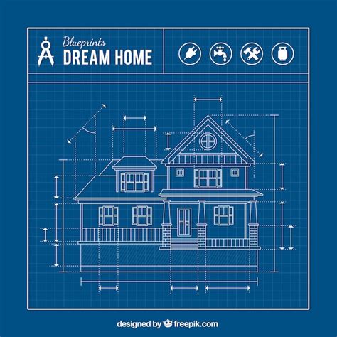 House Blueprint Vector Free Download