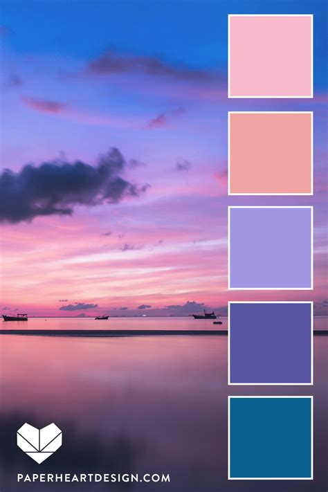 10 Color Palettes Classic Blue In Sunset Over The Water With Pinks And
