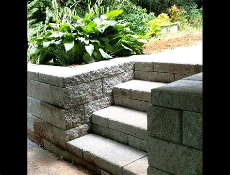 Retaining Wall With Steps Portfolio B H Graning Landscapes Inc