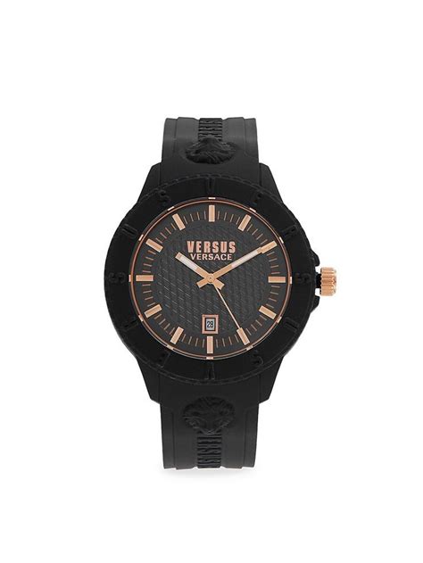 Versus Versace Mm Stainless Steel Silicone Strap Watch Shopstyle In Timepiece