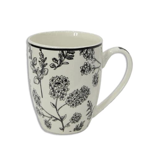 Black Flower Desgined Mug Freeshop