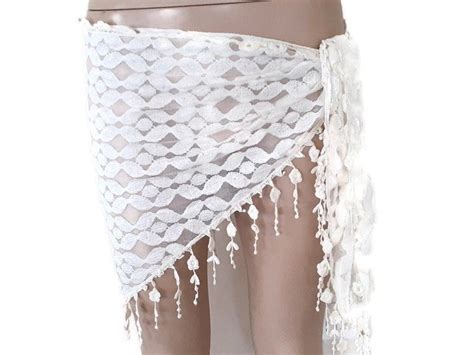 White Pareo Sarong Wrap Beach Fashion Bikini Cover Up Etsy