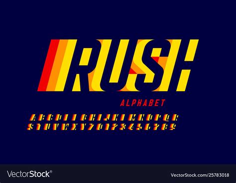 Speed Style Font Design Royalty Free Vector Image