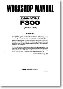 Diagrama Manual Autos Daihatsu Daihatsu Feroza Workshop Manual Rar