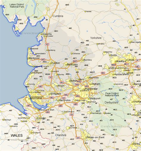 Lancashire Map England County Maps Uk