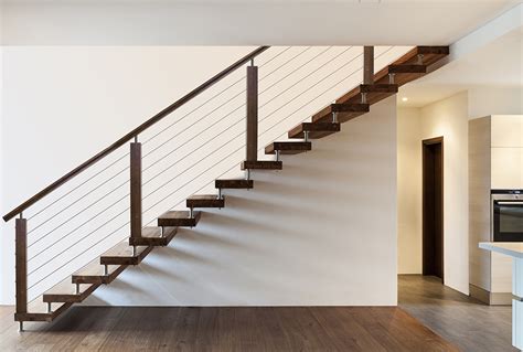 Cable Rail Modern Staircase House Of Forgings Stair And Railing