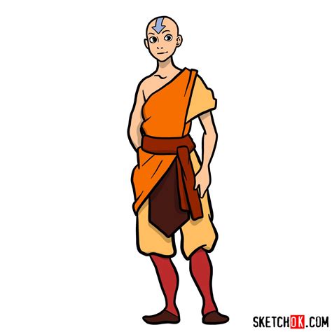 Step By Step Guide On How To Draw Avatar Aang In Full Growth