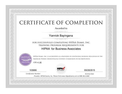 Hipaa Training Certificate