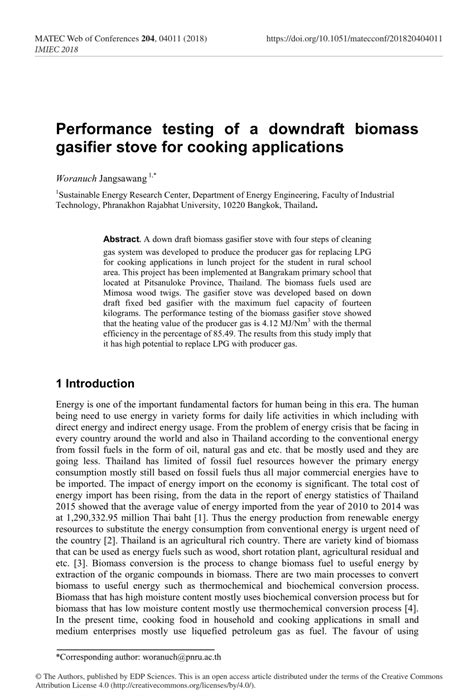 Handbook of biomass downdraft gasifier engine systems, pp. (PDF) Performance testing of a downdraft biomass gasifier ...