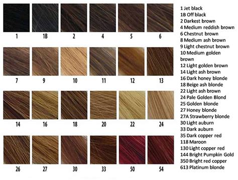 Hair Color Guide Chart
