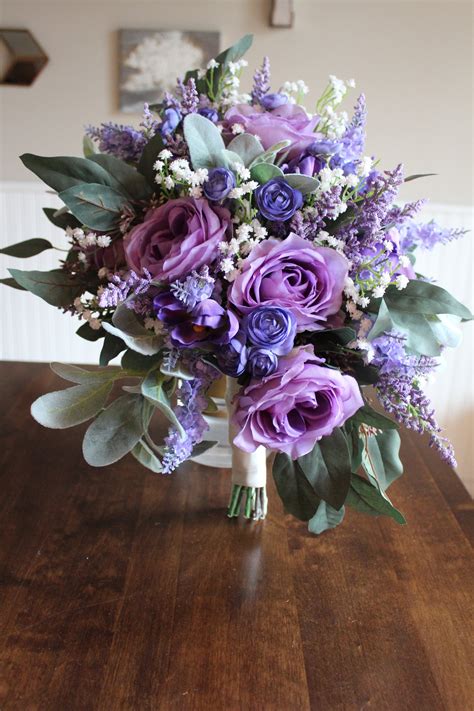 Silk Wedding Flowers In Wisteria And Ivory — Silk Wedding Flowers And