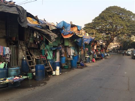 Mumbais Street Slums Composed Of An Upper And Lower Level All