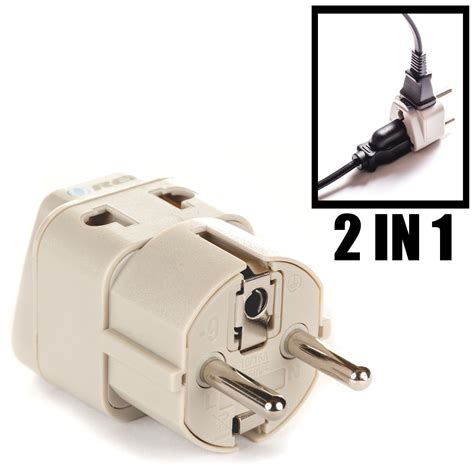 Orei Grounded Universal 2 In 1 Schuko Plug Adapter Type Ef For Germany
