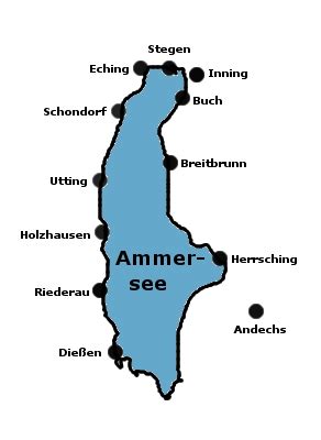 Der ammersee ist nach dem chiemsee und dem starnberger see der drittgrößte see in bayern (unter. Ammersee - Urlaubsorte und Sehenswürdigkeiten - Wandern ...