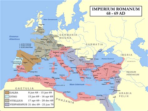 Mapsontheweb Roman Empire In 68 Ad Roman Empire Map Roman History