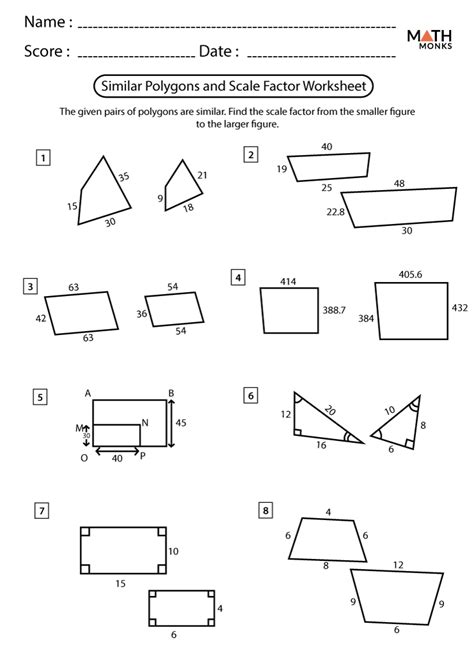 Similar Polygons Worksheet Answers