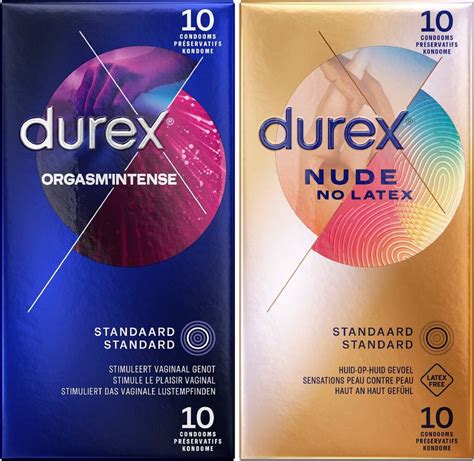 Durex Stuks Condooms Orgasm Intense Stimulerende Gel Stuks Nude No Latex Huid Op