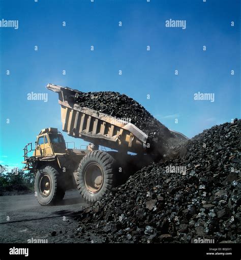 Black Coal Mining Dump Truck Australia Stock Photo Alamy